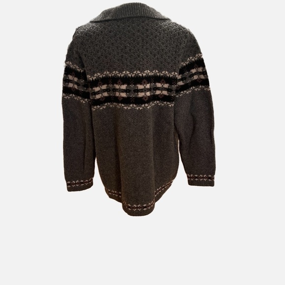 100% Shetland Wool sweater jacket Size Large - Picture 3 of 5